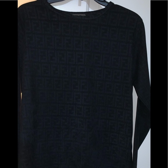 Fendi Sweaters - Black Fendi long sleeve shirt